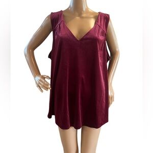 Old Navy Sleeveless Stretch Burgundy Velvet Tank Top